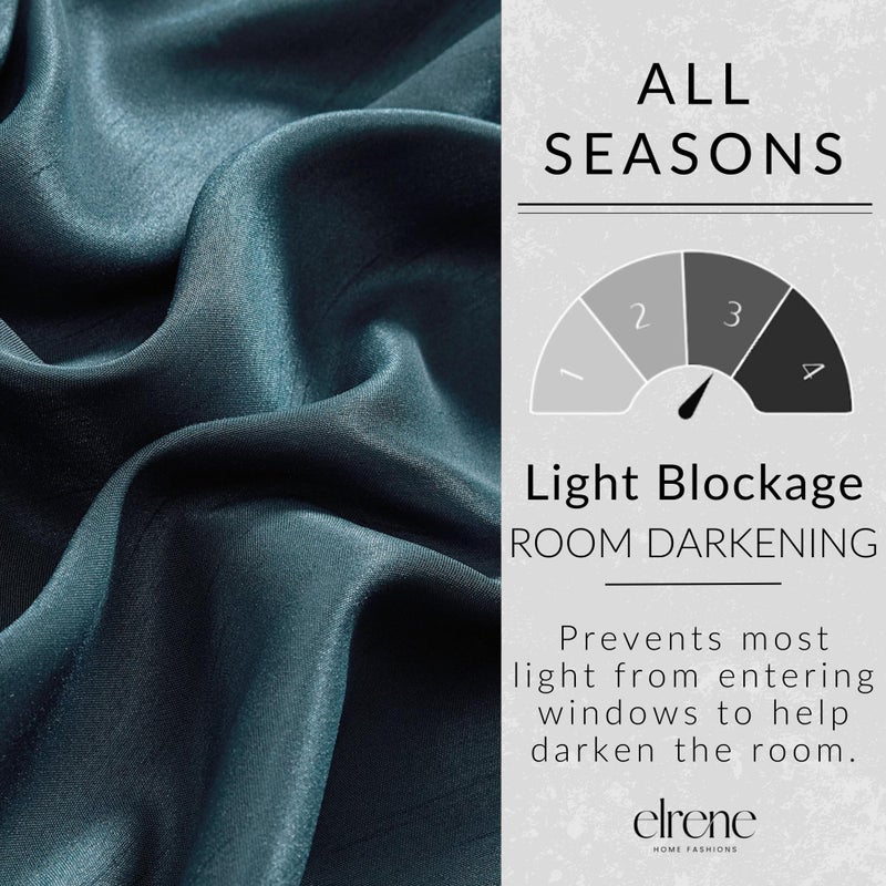 Elrene Home Fashions All Seasons Energy Efficient Room Darkening Rod Pocket Window Panel, 52" x 95" (1), Navy - Image 4